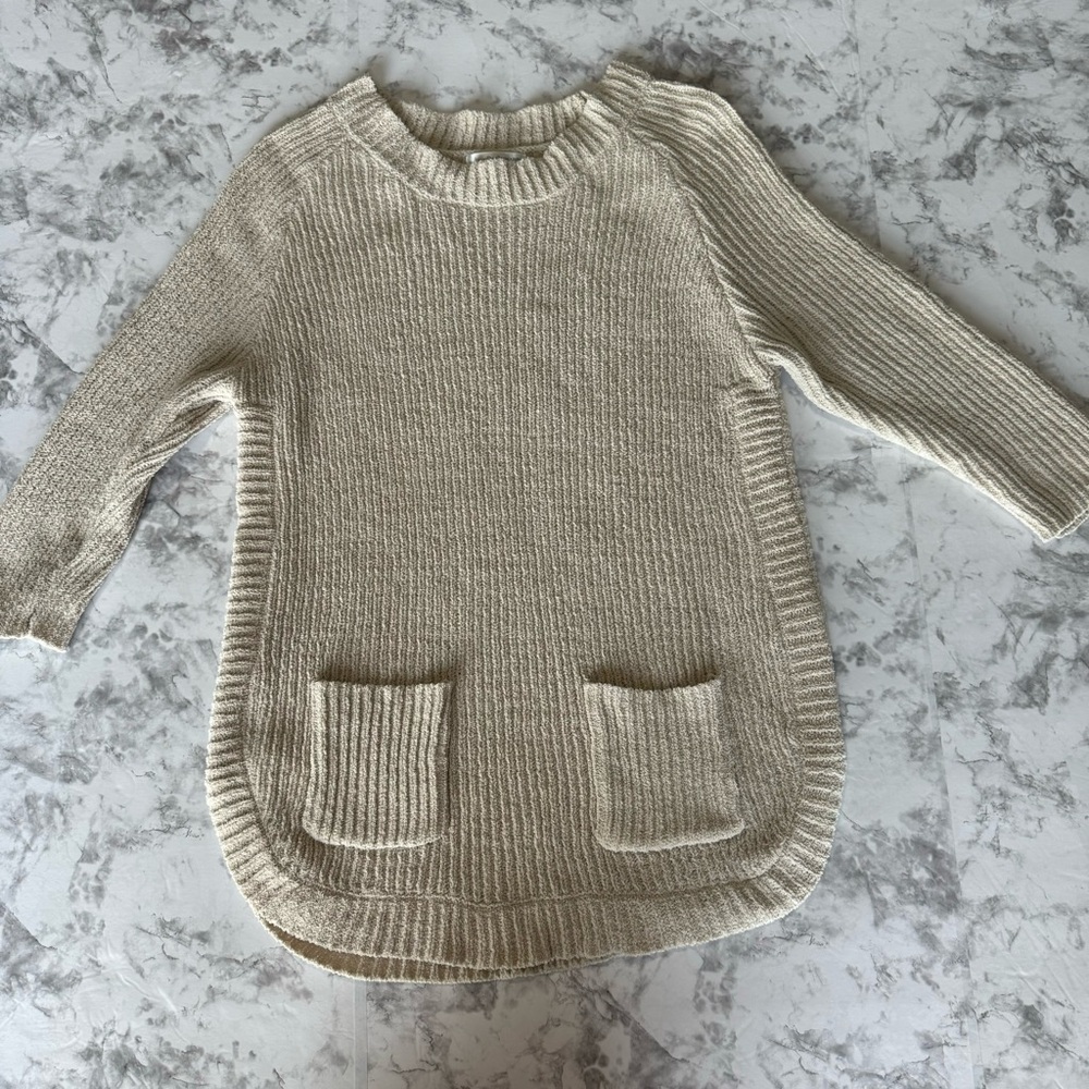 JohnPaulRichard Women’s knit sweater Cream Size M (3/4 sleeve)